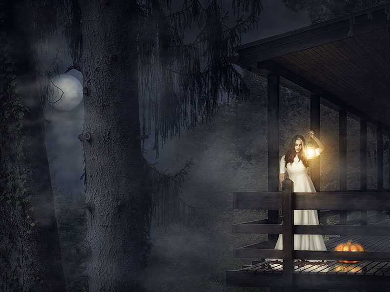 Girl Ghost and Full Moon Girl Ghost and Full Moon