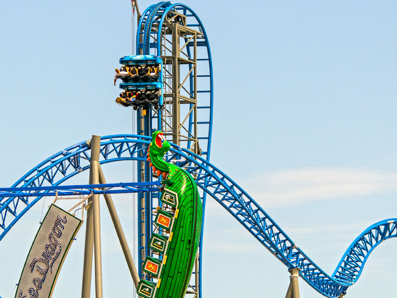 Thrills and Amusements - Pleasure Pier Roller Coaster