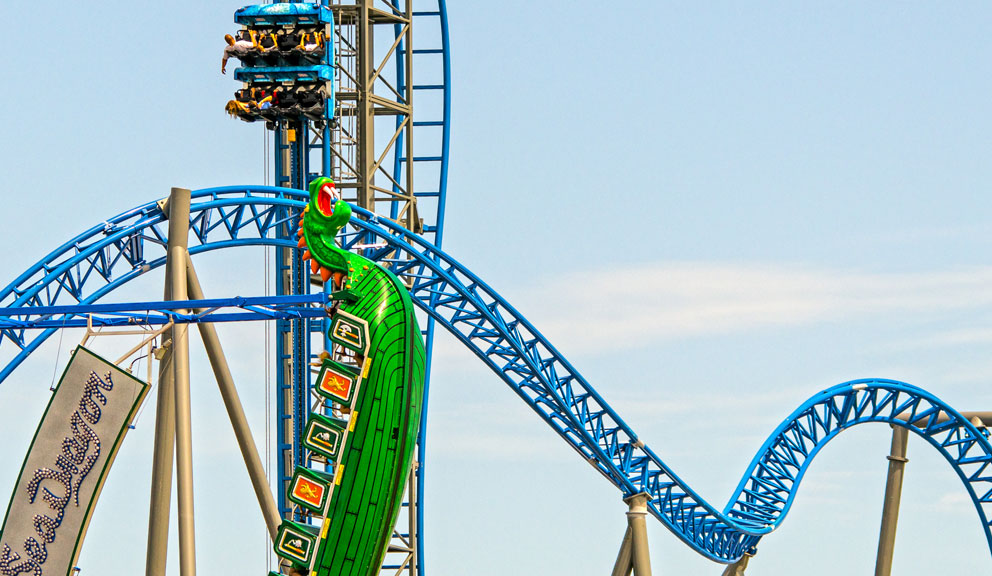 Thrills and Amusements - Pleasure Pier Roller Coaster
