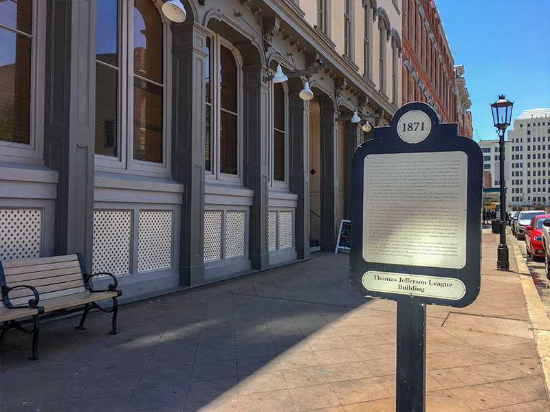 1871 Thomas Jefferson League Building Historical Marker