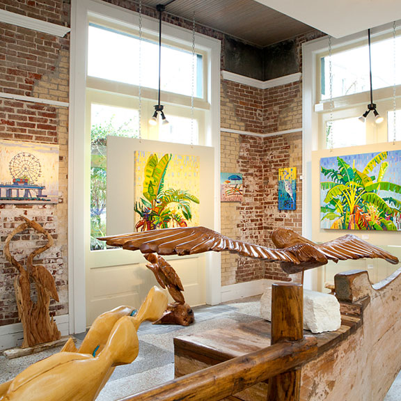 Interior of Rene Wiley Gallery, Galveston TX