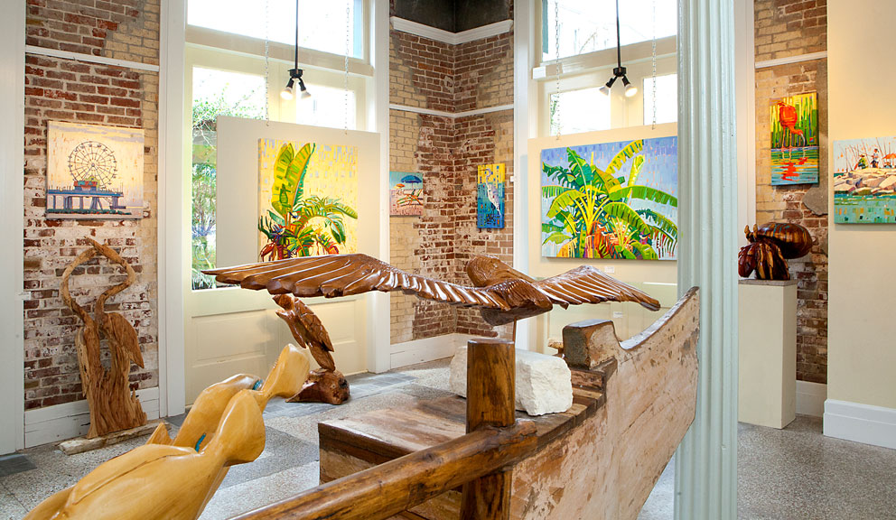 Interior of Rene Wiley Gallery, Galveston TX