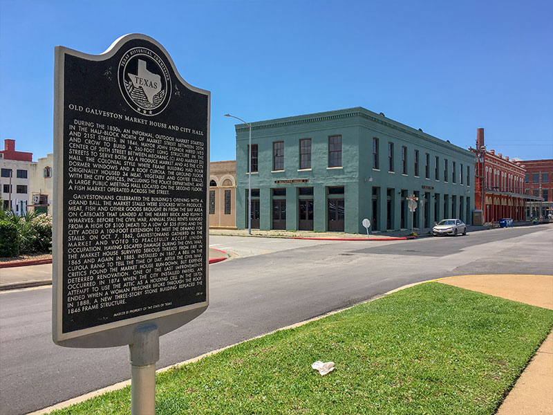 Old Galveston Market House and City Hall Historic Marker