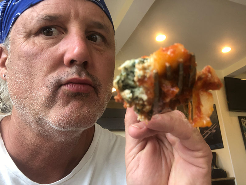 Lee Roane Eating Spinach Manicotti from Sapori