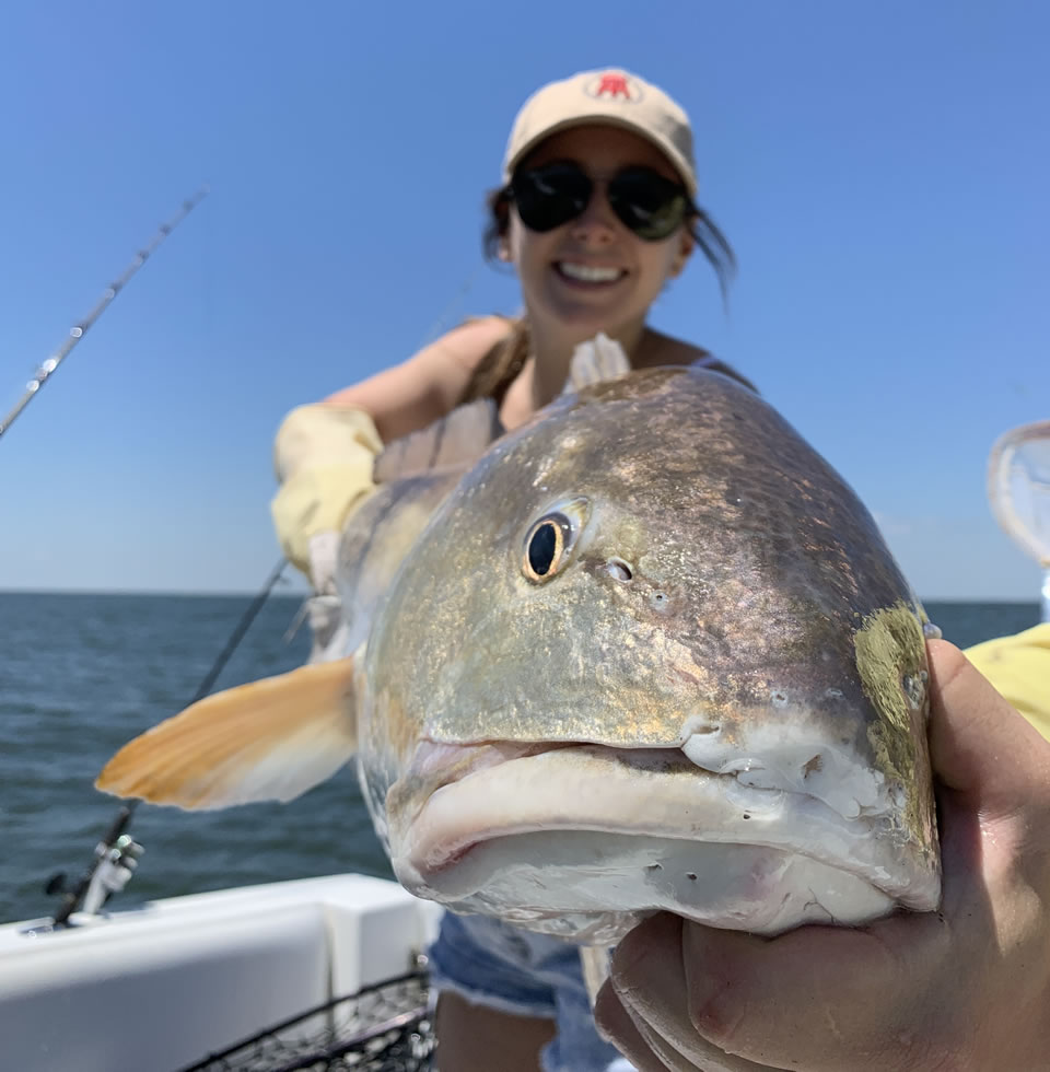 Gal with Large Fish Girl with Large Fish