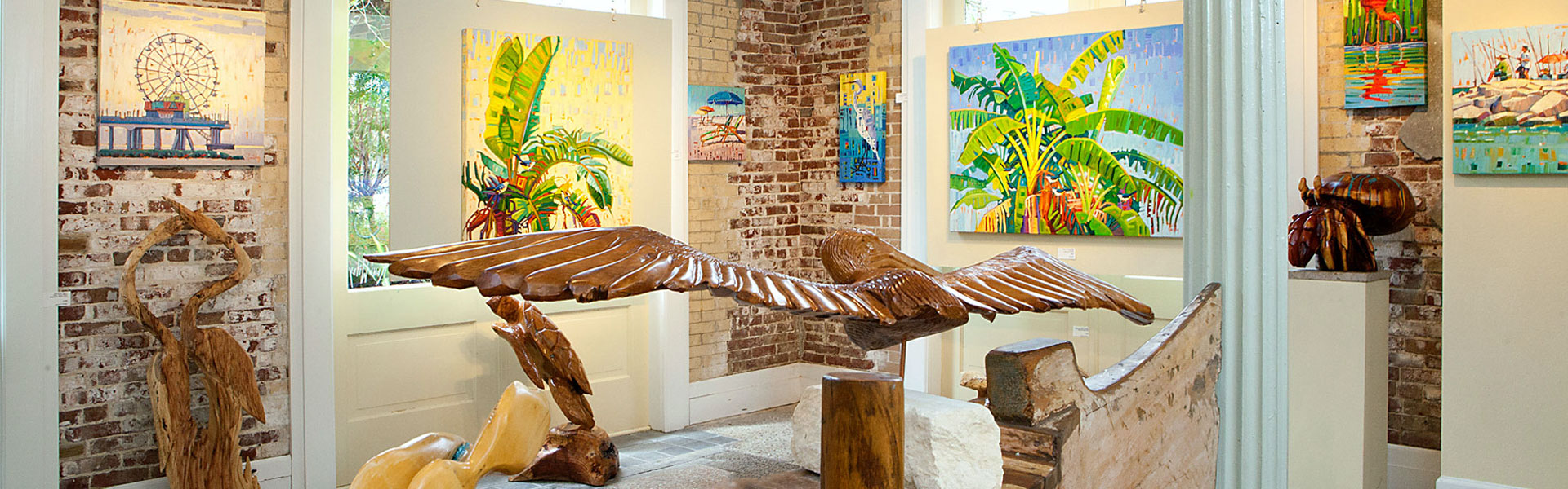 Interior of Rene Wiley Gallery, Galveston TX