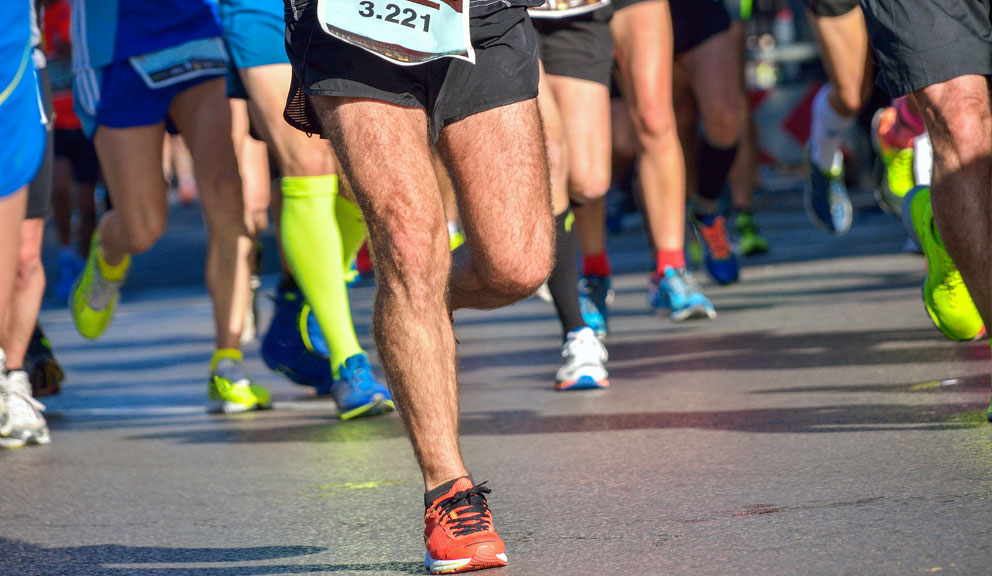 Runners Participating in a Marathon, Galveston TX