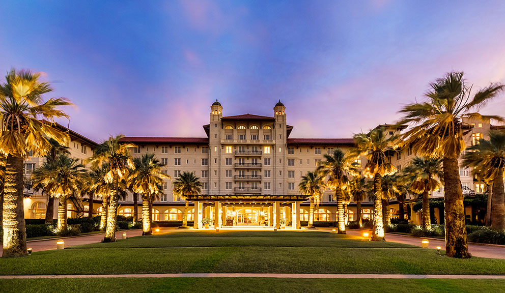 Hotel Galvez at Sunset, Galveston TX