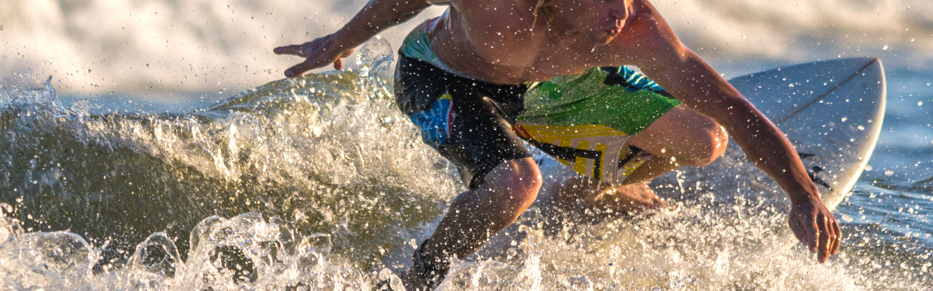 Young Male Surfing in the Gulf, Galveston TX