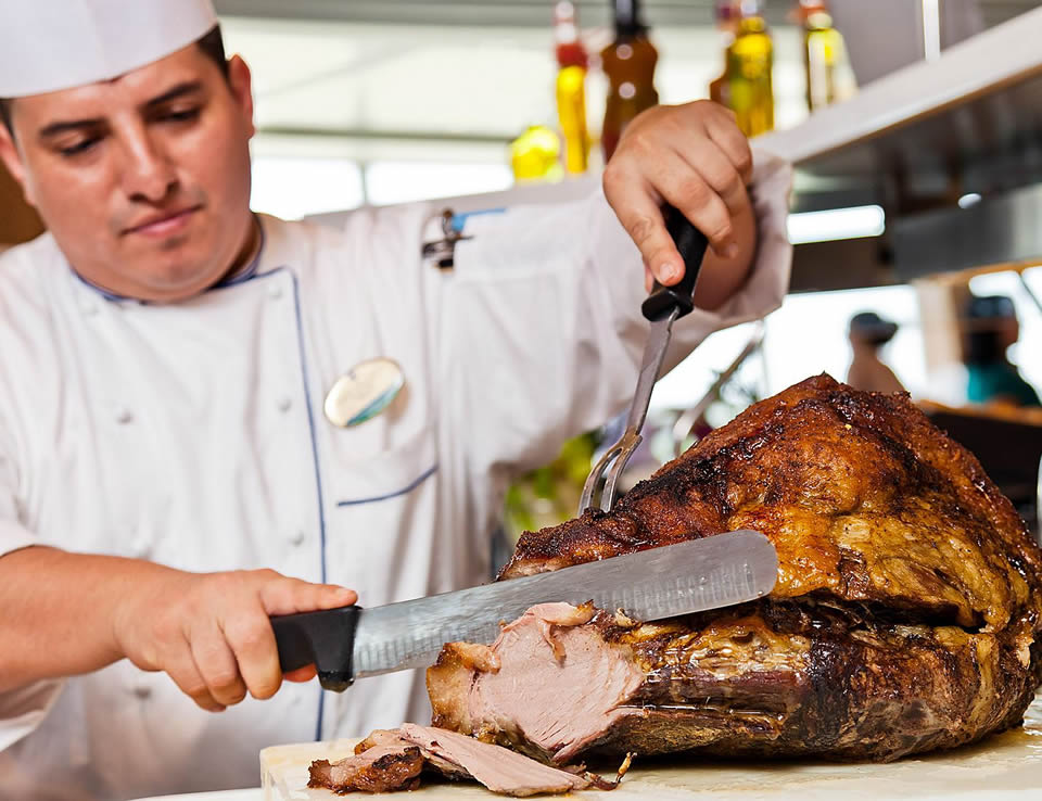 Royal Caribbean Windjammer Turkey-carving Station