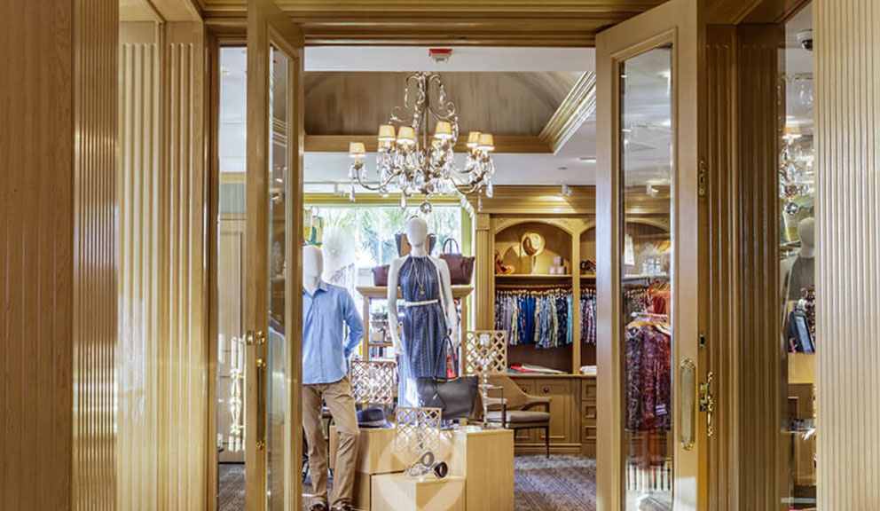 Looking at the Entrance to Style & Trend from the Lobby at The San Luis Hotel, Galveston TX