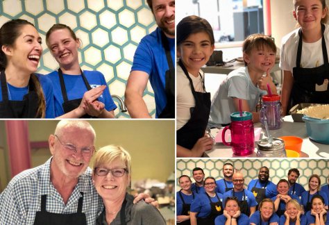 Collage of Participants in Cooking Classes at Kitchen Chick