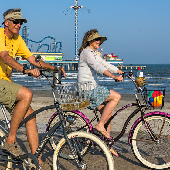 Couple Biking on Seawall