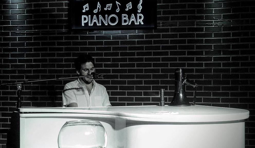 Pianist Performing at 23rd Street Station, Galveston