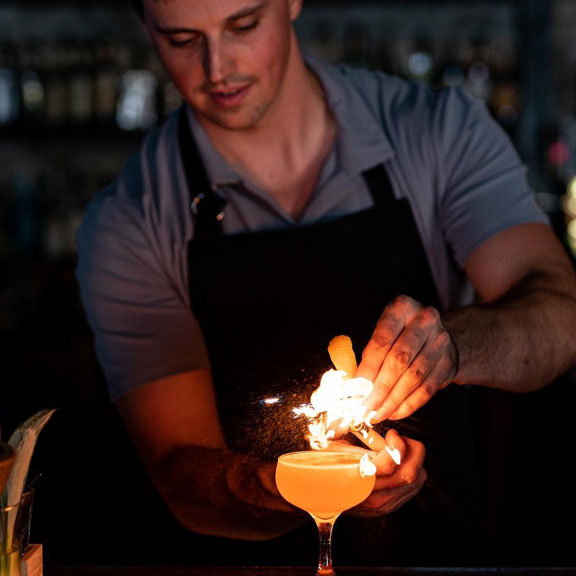 Craft Cocktail Being Prepared at Daiquiri Time Out, Galveston TX