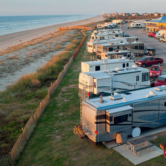 Aerial View of Dellanera RV Park, Galveston TX