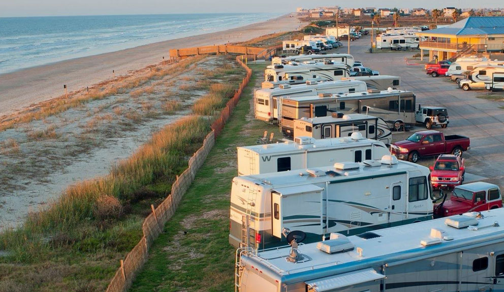 Aerial View of Dellanera RV Park, Galveston