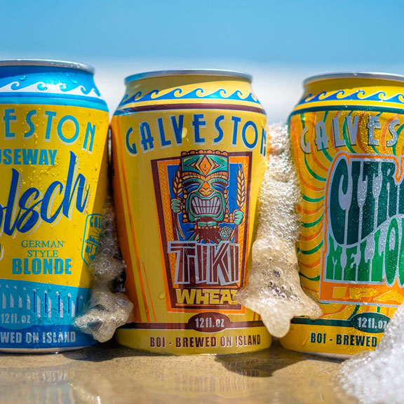 Several Flavors of Beer by Galveston Island Brewing Co., Galveston TX