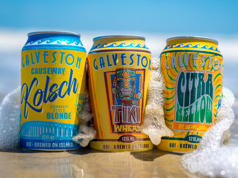 Several Flavors of Beer by Galveston Island Brewing Co.