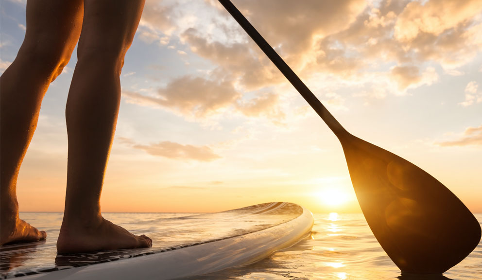 Stand Up Paddleboarder on Calm Water, Galveston TX