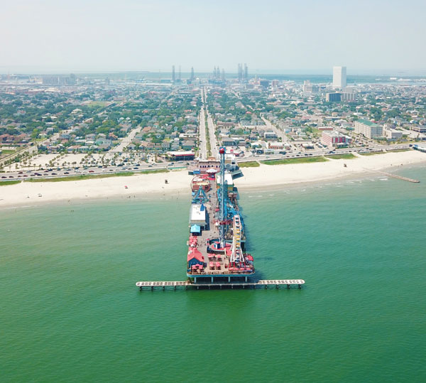 Aerial View of the Pleasure Pier Aerial View of the Pleasure Pier
