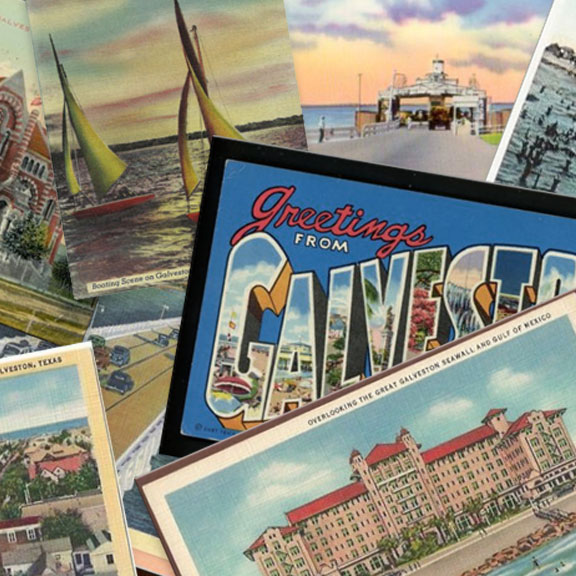 Collage of Vintage Galveston Island Postcards