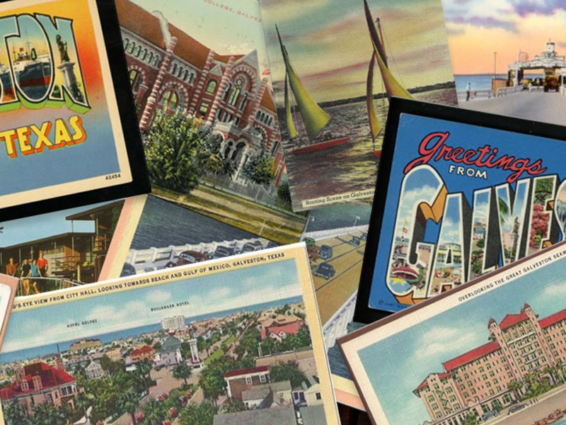 Collage of Vintage Galveston Island Postcards