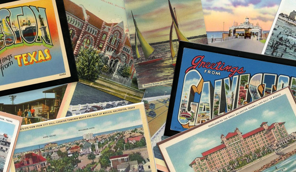 Collage of Vintage Galveston Island Postcards