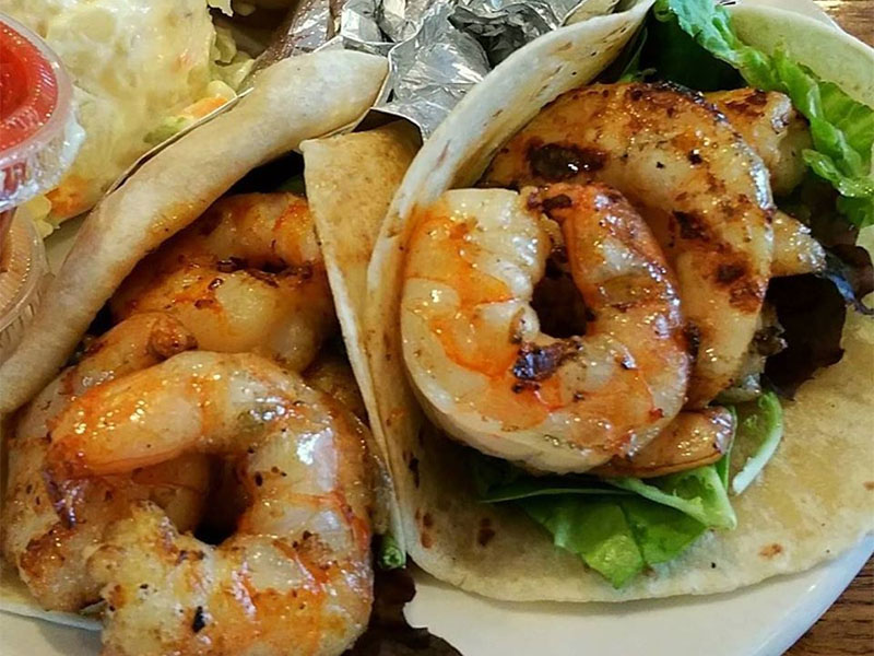 Grilled Shrimp Tacos at Mosquito Cafe