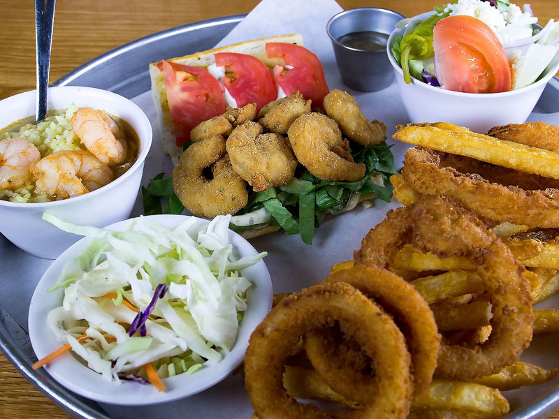 Sample Platter of Food from Cajun Greek