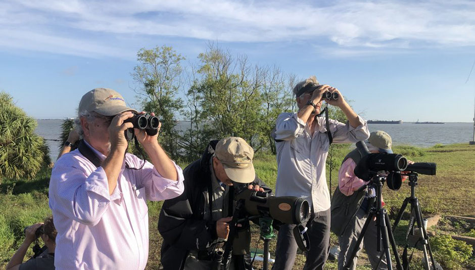 Birders at the Big Sit at Fort San Jacinto