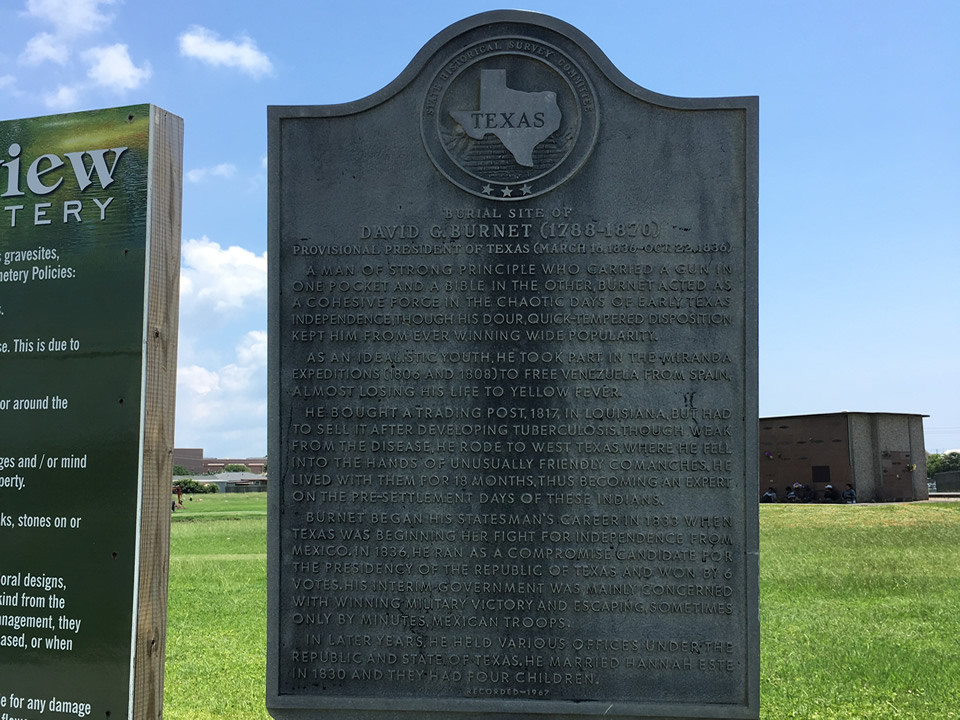 Burial Site of David G Burnet