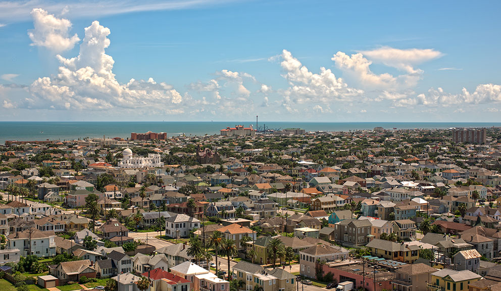 Arial View of Galveston Island