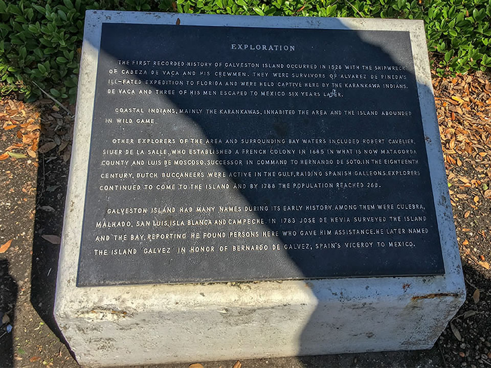 Exploration of Galveston County Historical Marker