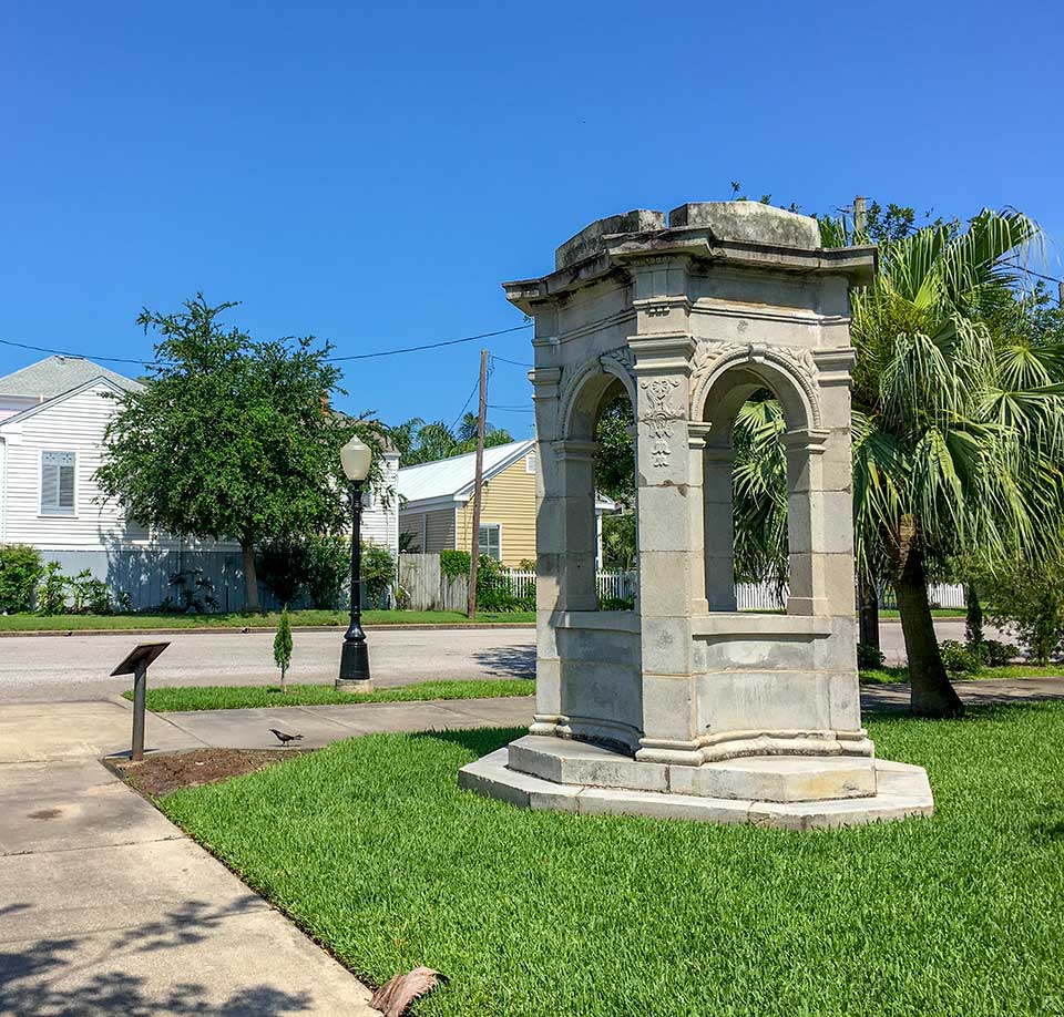 Henry Rosenberg Fountain at Ball and 15th Street