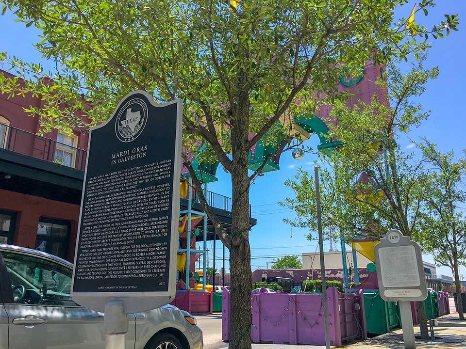 Mardi Gras in Galveston Historical Marker