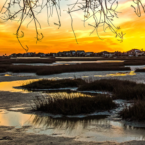 Sunset Over Galveston Bay, Galveston, TX