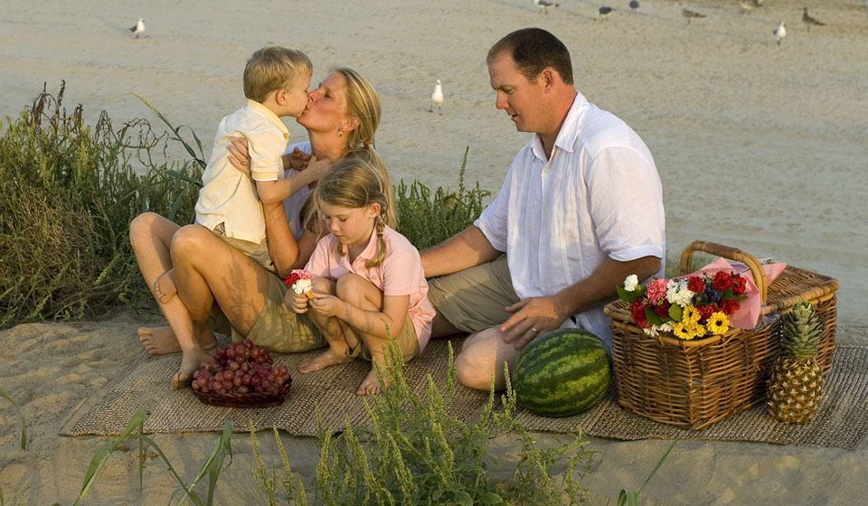 Family Picnic on the Beach, Galveston, TX