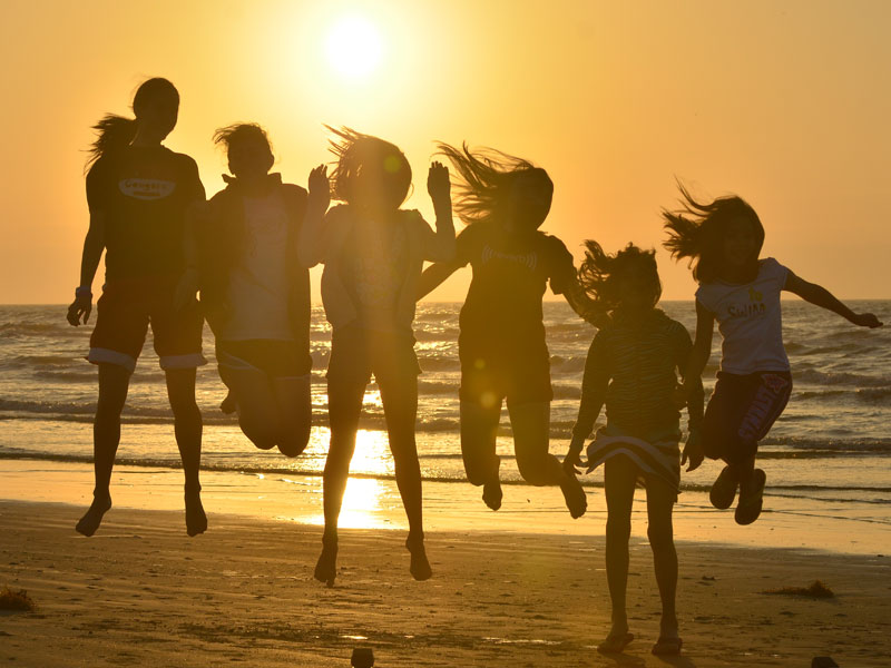 Kids Excited to Be at the Beach
