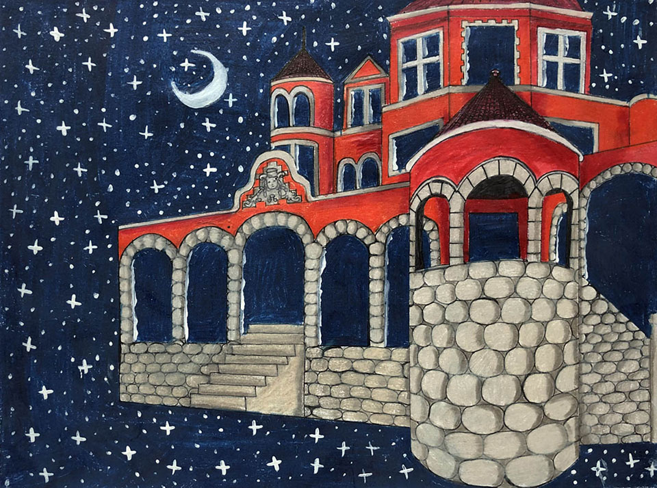 Starry Night at Moody Mansion by Brenda Alfaro