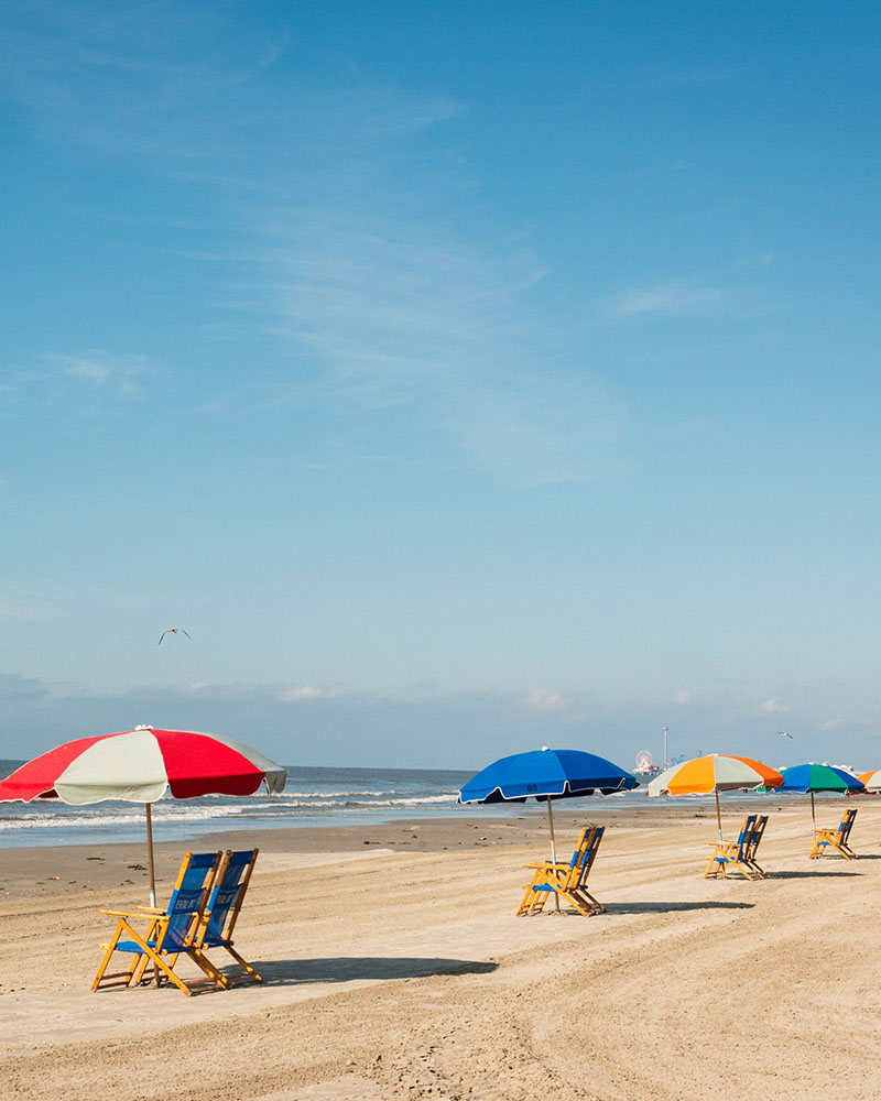 Looking Eastward at Galveston Beach