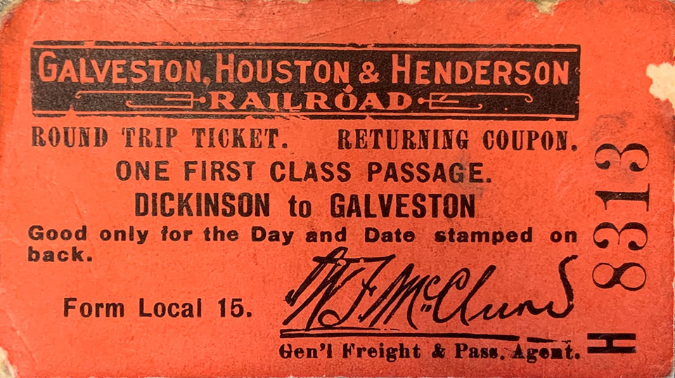 1914 Railroad Ticket 1914 Railroad Ticket
