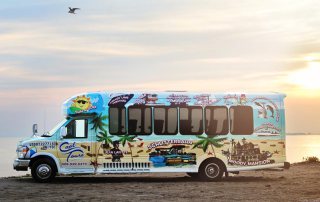 Guided Tour Bus on Galveston's Seawall