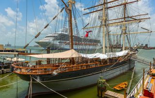 Tall Ship ELISSA and Passing Cruise Ship