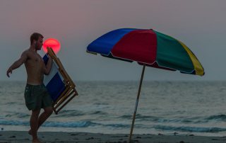 Setting Up Beach Chairs & Umbrellas