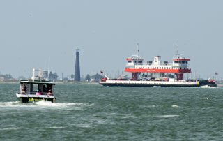 Bolivar Ferry Near the Lighthouse