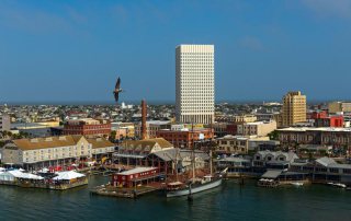 Aerial View of Texas Seaport Museum & Pier 21
