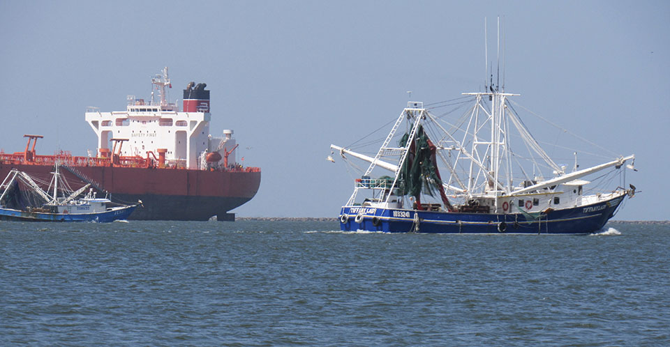 Shrimp Boat on Bolivar Roads