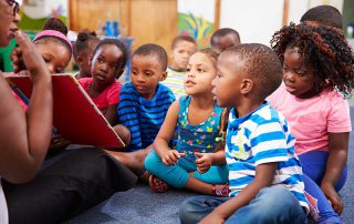 Elementary School Students Enjoying Storytime