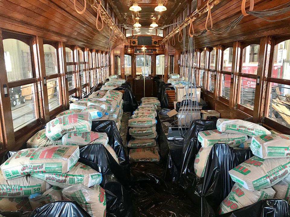 Trolley 501 Loaded with Sandbags